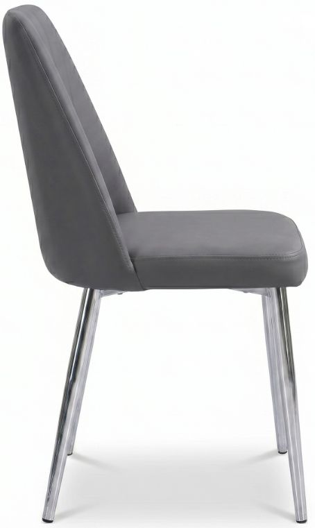 Cramco Jerry Charcoal/Chrome Dining Side Chair-4