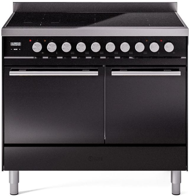 Ilve® Professional Plus II 40" Glossy Black Pro Style Induction Range-0