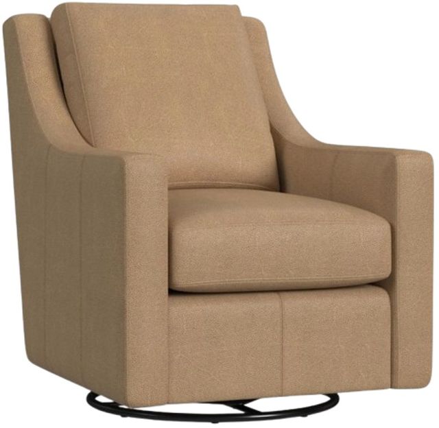 Flexsteel® Customizable Murph Leather Swivel Glider Chair-3