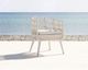 Sunset West Dana Natural Linen Aluminum/Olefin Rope Outdoor Dining Arm Chair with Linen Canvas Cushion-2