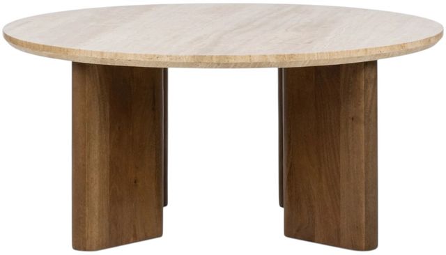 Classic Home Idella Tan Travertine Coffee Table-3