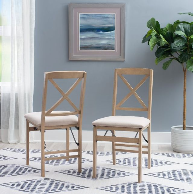 Linon Triena Gray Wash Folding Chair-1