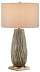 Currey & Company Water-borne Antique Brass/Forest Reactive Table Lamp-0