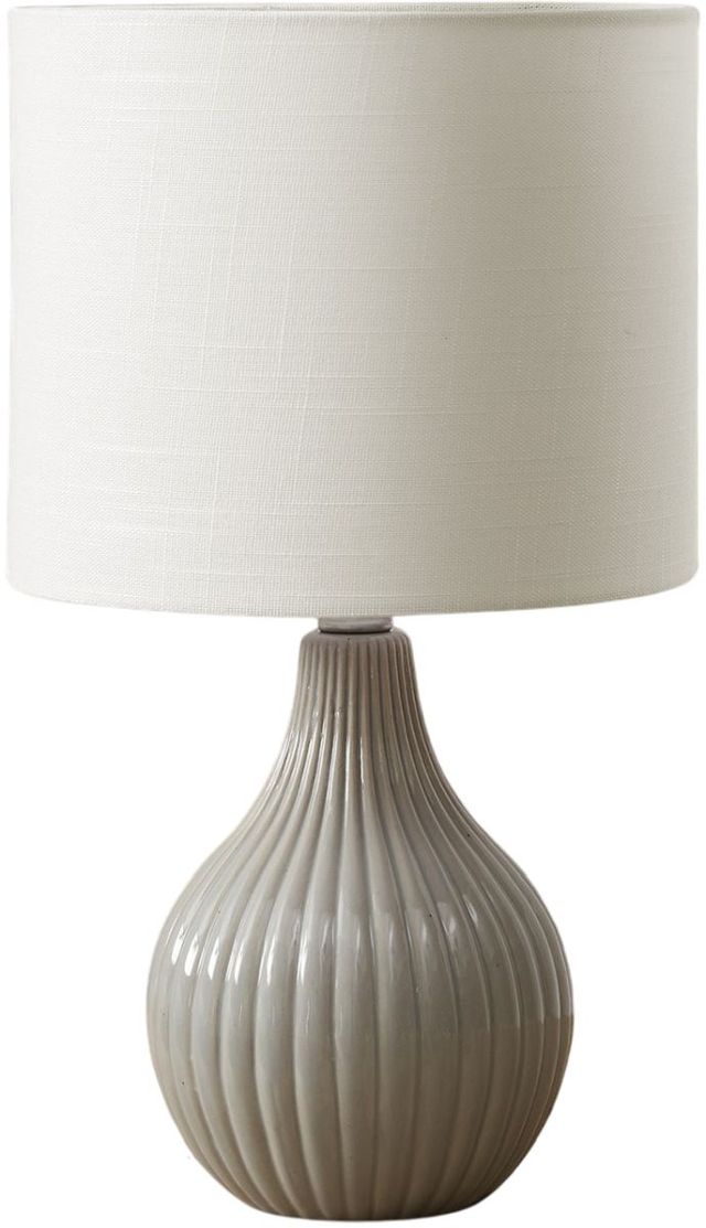 Monarch Specialties Inc. Grey Resin Table Lamp -0