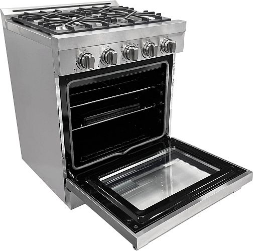 Unique® Appliances Classic Retro 30" Stainless Steel Slide-In Propane Gas Range-3