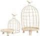 A & B Home 2-Piece Cream Stella Decorative Birdcages with Bird Finial Set-1