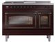 Ilve® Nostalgie II Noblesse 48'' Burgundy Pro Style Dual Fuel Range with Burnished Trim-1