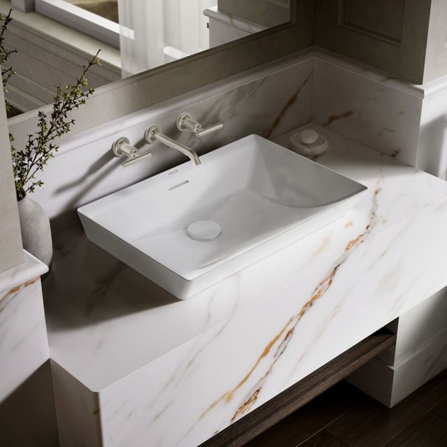 Kohler Brazn® White 23" x 16" Rectangular Vessel Bathroom Sink-2