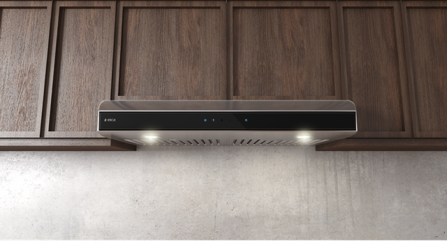 Elica Techne Series Aria 30" Stainless Steel Under Cabinet Range Hood with Black Glass Trim-4