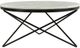 Moe's Home Collection Haley White Marble Round Coffee Table with Black Iron Base-0