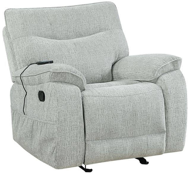 New Classic® Home Furnishings Chablis Mist Gray Manual Glider Recliner-0