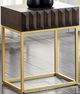 Furniture of America® Augsburg Walnut Side Table with Gold Base -0