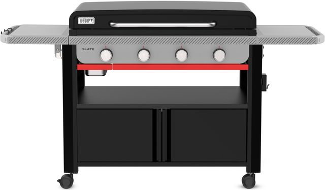 Weber® Slate® 36" 4-Burner Black Rust-Resistant Outdoor Freestanding Liquid Propane Griddle with Closed Cabinet-0