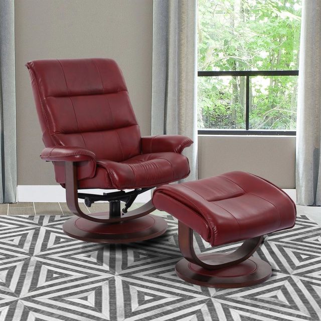 Parker House® Knight 2-Piece Rouge Manual Reclining Swivel Chair and Ottoman Set-1