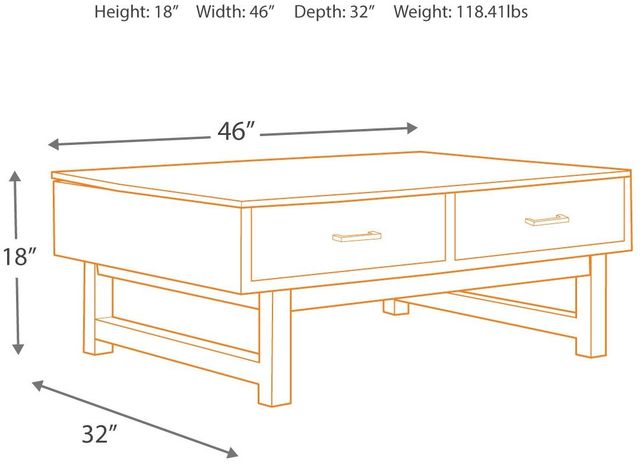 Signature Design by Ashley® Mondoro Grayish Brown Lift Top Coffee Table with Black Base-4