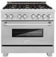 ZLINE Legacy 36" Satin Stainless Steel Pro Style Dual Fuel Range with Gas Cooktop, Electric Convection Oven and 6 Brass Burners-0