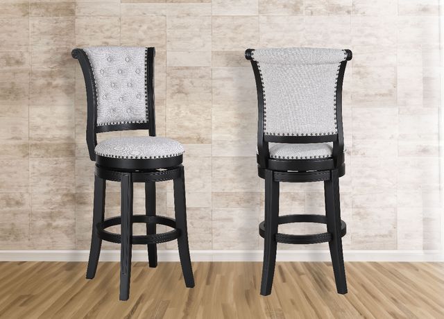 Crown Mark Granville Black/Dove Swivel Bar Stool-1