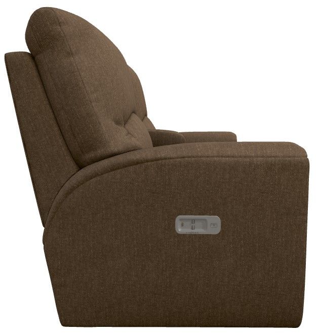 La-Z-Boy® Cassian Suede Power Reclining Loveseat with Console and Headrest-3