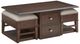 Homelegance® Claremore Brown Cocktail Table with Two Benches-0