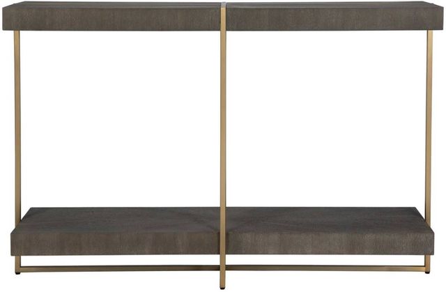 Uttermost® Taja Dark Walnut Console Table with Brushed Brass Frame-3