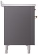 Ilve® Nostalgie II Series 48" Graphite Matte Pro Style Induction Range with Cooper Trim-2