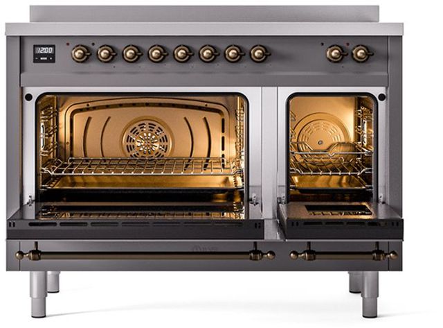 Ilve® Nostalgie II Series 48" Graphite Matte Pro Style Induction Range-2