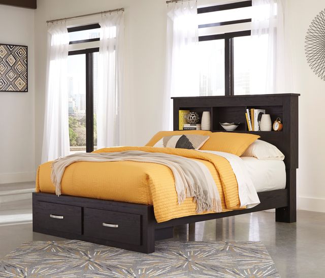 Signature Design by Ashley® Reylow Dark Brown Queen Storage Bookcase Bed-1