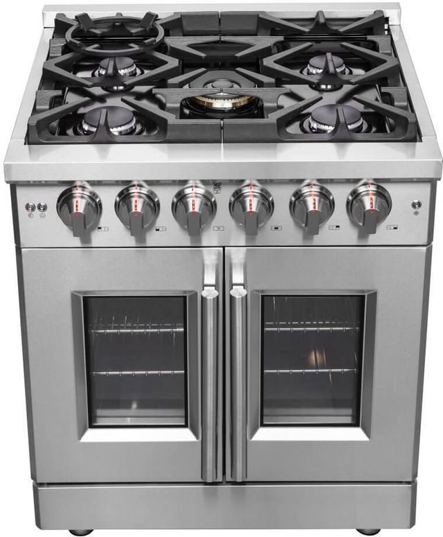 FORNO® Massimo 30" Stainless Steel Pro Style Dual Fuel Range-2