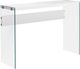 Monarch Specialties Inc. Glossy White 44"L Console Table with Tempered Glass Frame -0