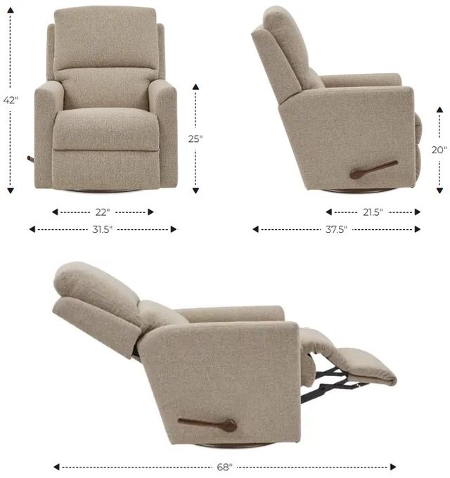 La-Z-Boy® Wynne Granite Manual Swivel Glider Recliner-2