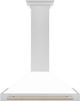 ZLINE Autograph Edition 36" White Matte Wall Mounted Range Hood with Polished Gold Handle-0