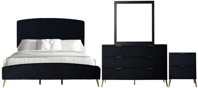 New Classic® Home Furnishings Kailani 4-Piece Black California King Panel Bedroom Set-0