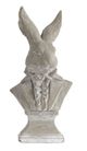 A & B Home Gray Cement Rabbit Bust Accent Figurines-0