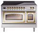Ilve® Nostalgie II Noblesse 48'' Stainless Steel Pro Style Induction Range with Brass Trim-0