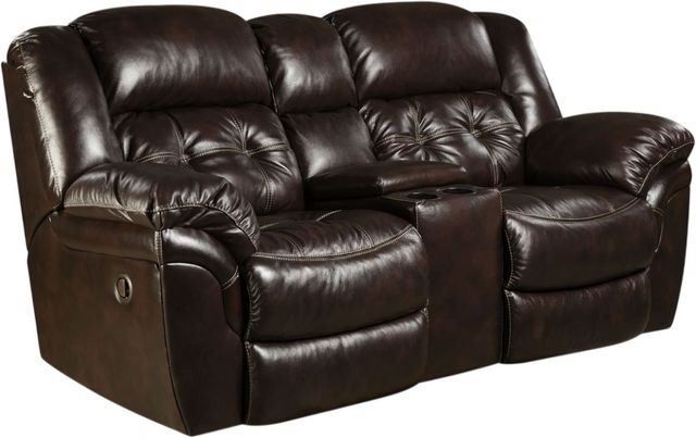 HomeStretch Cheyenne Whiskey Manual Reclining Loveseat with Console-0