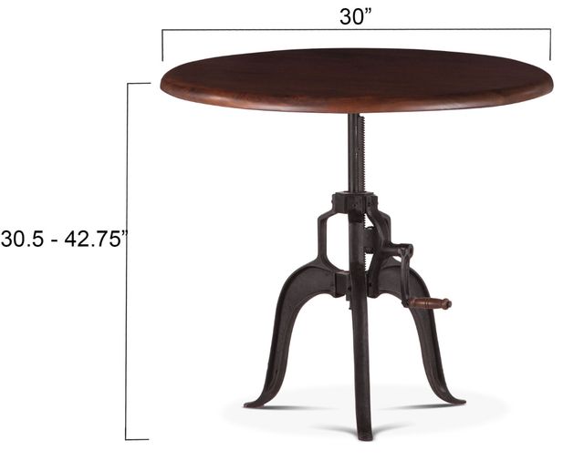 Home Trends & Design Industrial Loft Antique Zinc/Walnut Side Table-2