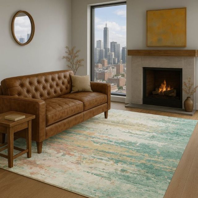 Dalyn™ Rug Company Lumara LM1 Seafoam 5'x8' Area Rug-1