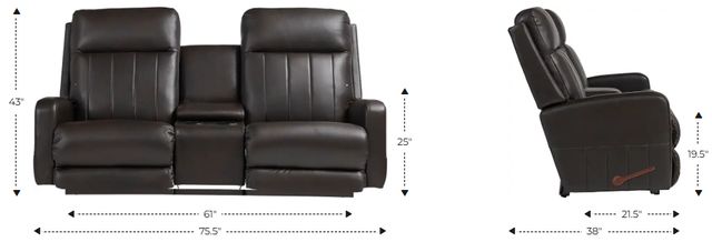 La-Z-Boy® Finley Pewter Manual Wall Reclining Loveseat with Console-2