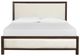 Magnussen Home® Llewellyn Columbian Walnut/Merino Pearl Upholstered King Panel Bed-1