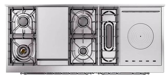 Ilve® Nostalgie II Noblesse 60'' Custom RAL Color Pro Style Dual Fuel Range with Chrome Trim-2