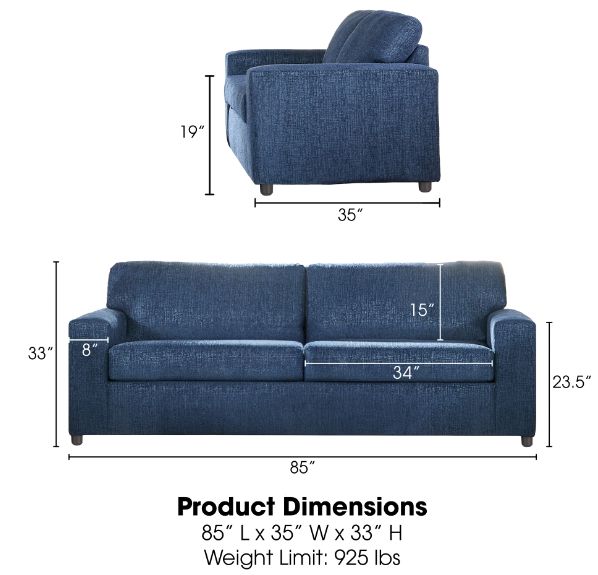 New Classic® Home Furnishings Kylo Blue Sofa-2