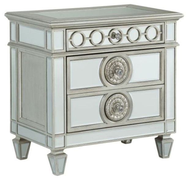 ACME Furniture Varian Silver 2-Drawer Nightstand-0