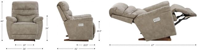 La-Z-Boy® Joshua Granite Power Rocking Recliner with Headrest and Lumbar-4