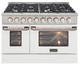 Kucht Professional KNG Series 48" Stainless Steel Pro Style Liquid Propane Gas Range with White Door and Rose Gold Handle-0