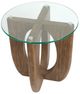 Magnussen Home® Lainey Glass Top End Table with Almond Base-3