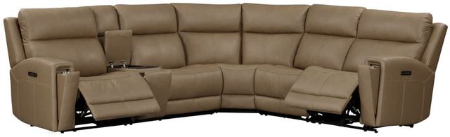 Liberty Furniture Camden 6-Piece Aline Toast Leather Leather Power Reclining Curved Sectional-1