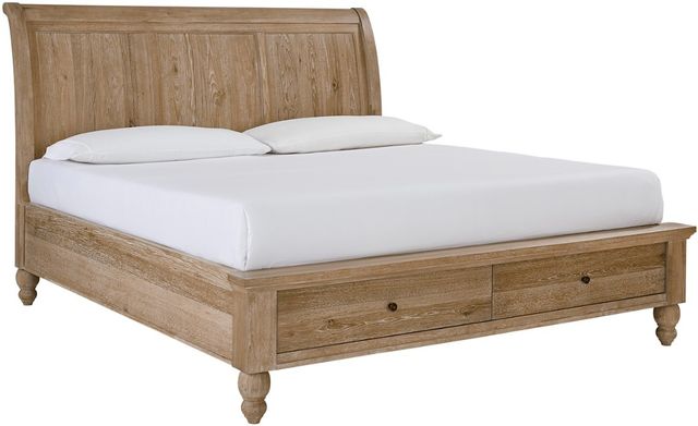 aspenhome® Cambridge Modern Khaki California King Sleigh Storage Bed-0