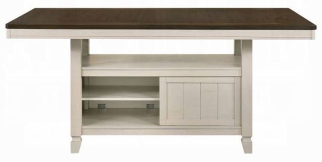 ACME Furniture Tasnim Oak Counter Height Table with Antique White Base-1