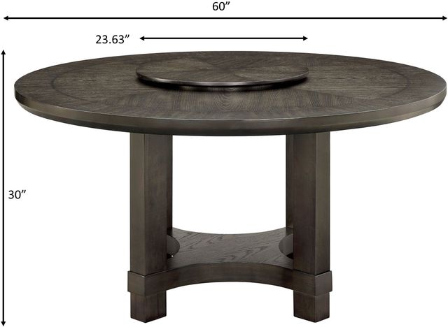 Crown Mark Jeffries Dark Brown Round Dining Table with Lazy Susan-2