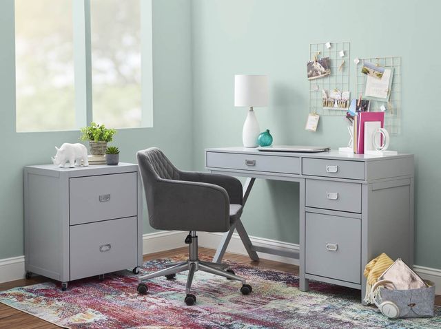 Linon Peggy Gray Side Storage Desk-1
